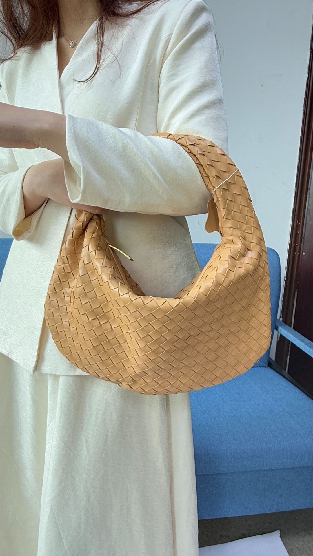 Large size women's woven bag large capacity hand-held armpit bag women's bag