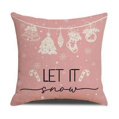 Pink Dog Christmas Snowman Pillow Cover Amazon Home Sofa Cushion Cover Holiday Pillow