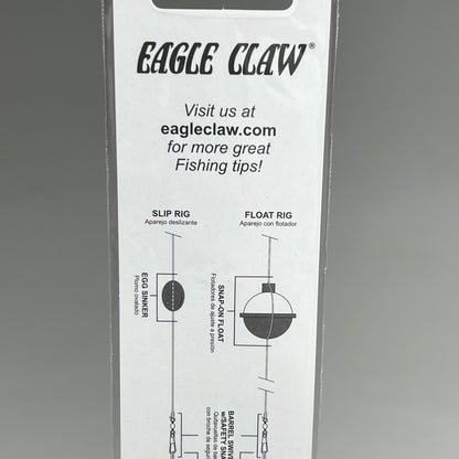 EAGLE CLAW(3 PACK) Medium Wire Baitholder Snell Worms & Chunk Red #8 6pc 391GE-8