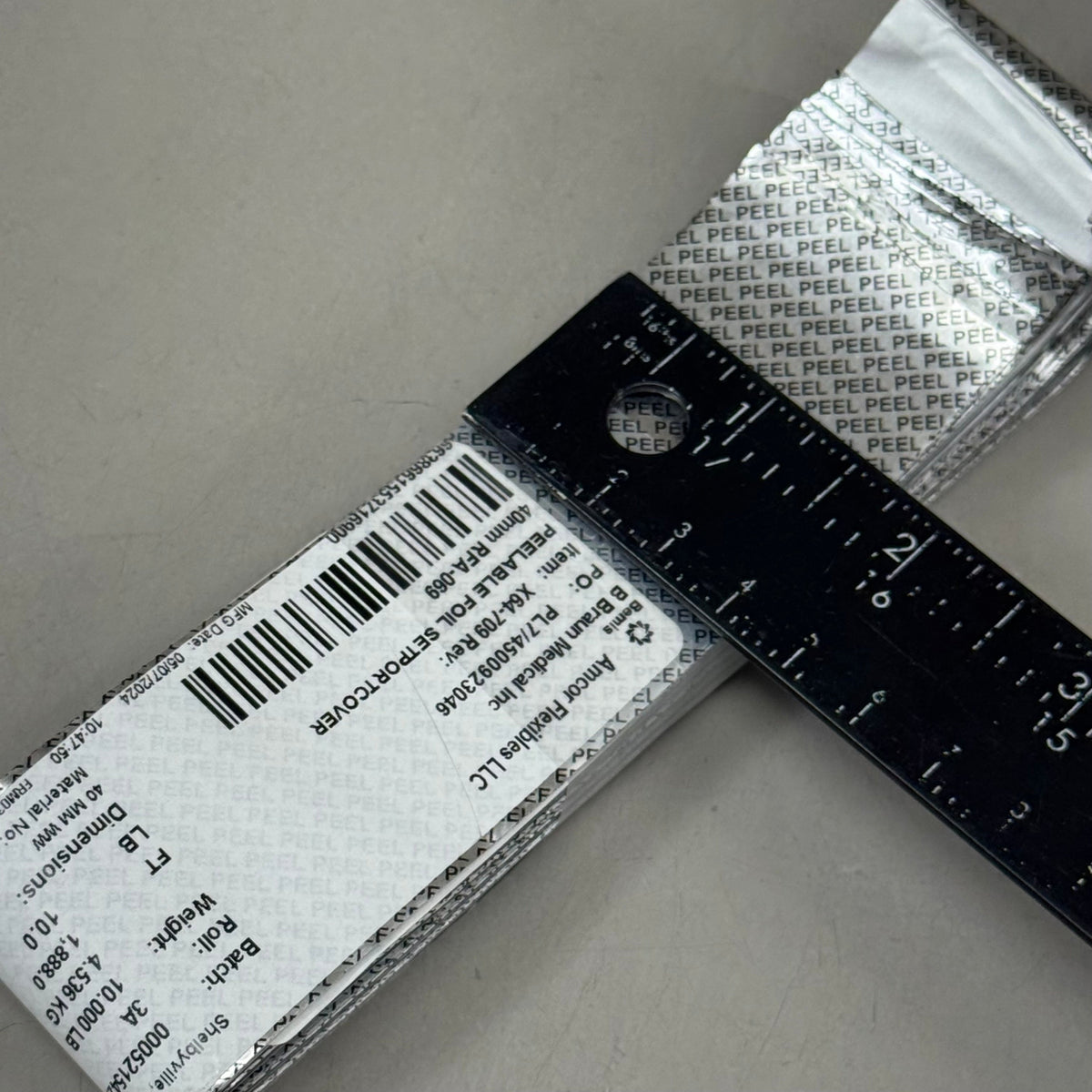 Peelable Foil Set Port Cover 40mm Roll – 10LB (1888FT) Amcor Flexibles