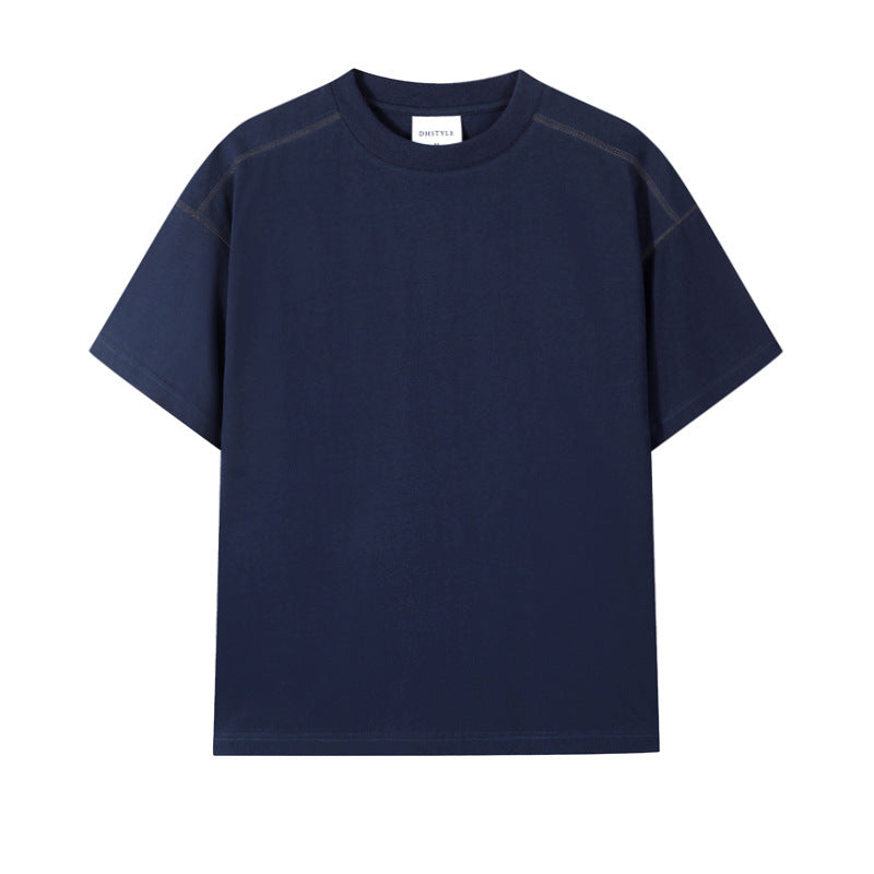 Retro Casual Contrast Color Line T-shirt