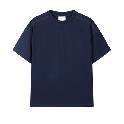 Retro Casual Contrast Color Line T-shirt