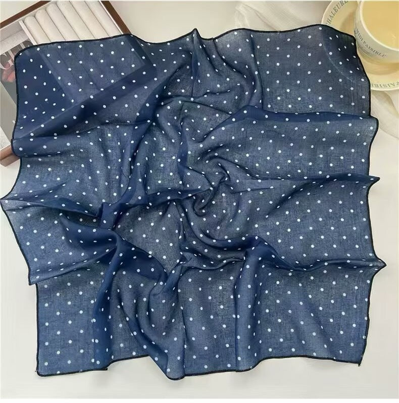 Korean-style Fresh And Delicate Floral Silk Scarf