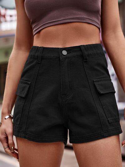 High Waist Denim Shorts with Pockets for Summer Style