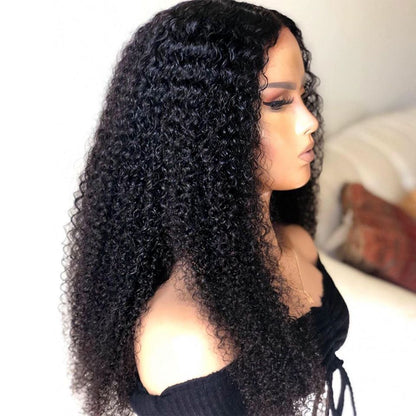 Long Kinky Curly Lace Front Wig Human Hair