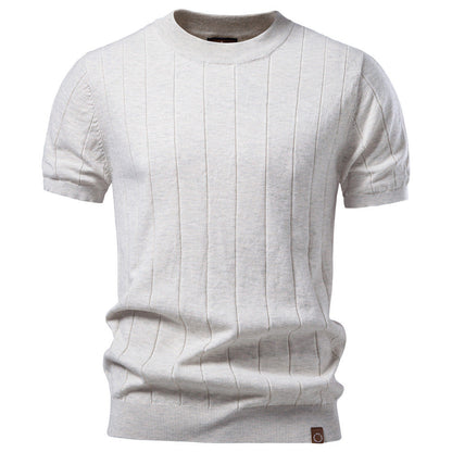 Crew-neck Business Mens Short-sleeve Sweater