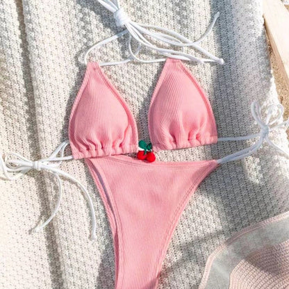 New Style Swimsuit Womens Sexy Little Cherry Bikini Beach Vacation Two-Piece Swimwear For Women