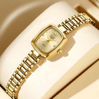 Niche Vintage Petite Gold Watch For Women