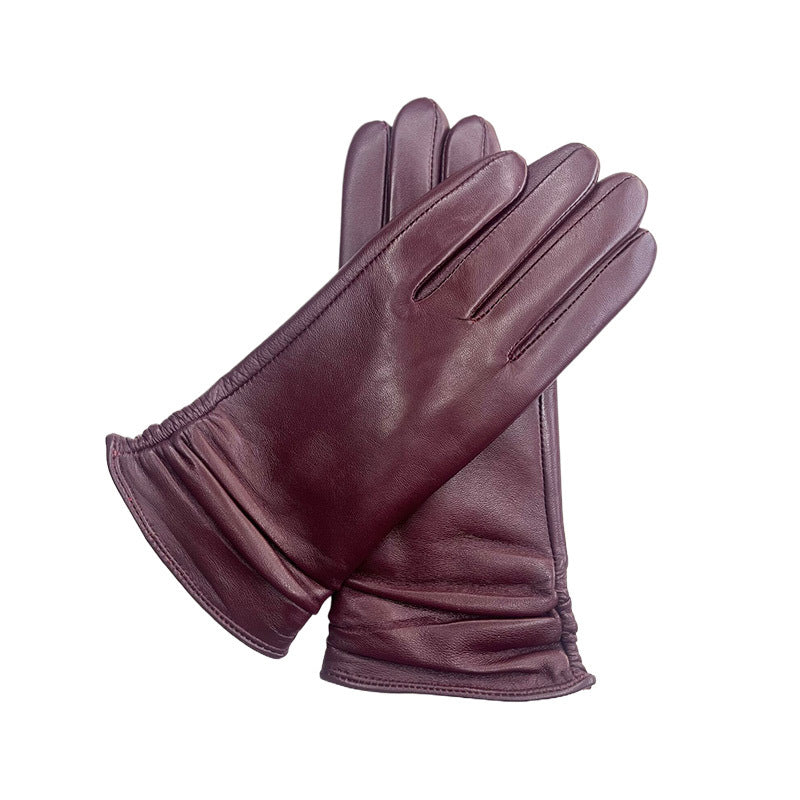 Women's Color Sheepskin Gloves Touch Screen