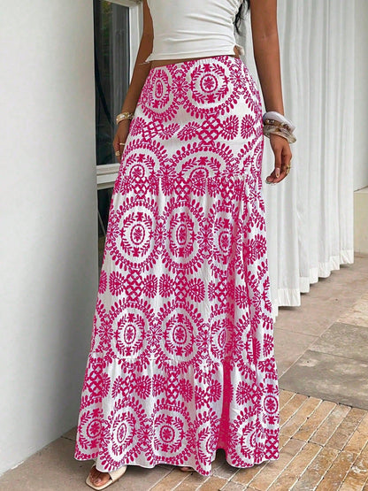 Womens Skirt Bohemian-style Printed Dress