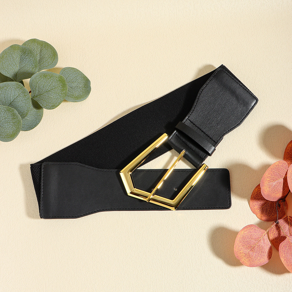Elastic Black Metal Belt for Fashion Embellishment