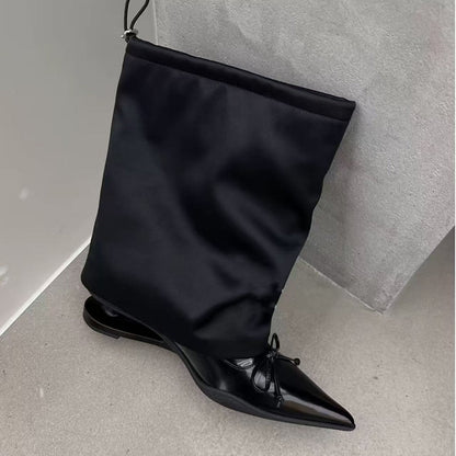 Women's Niche-design Black Wedge Ankle Boots