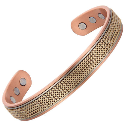 Magnetic Red Copper Adjustable Braided Bracelet