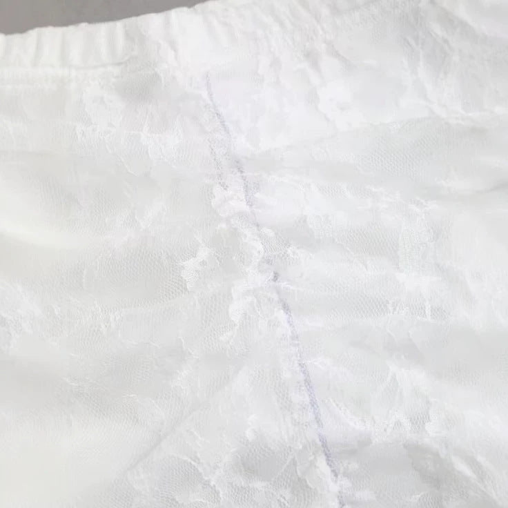 Womens Sheer Lace Hollowed-Out Fishtail Skirt