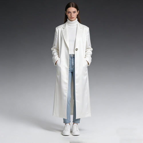 Commuter-style Designer-inspired Blazer-style Trench Coat For Women