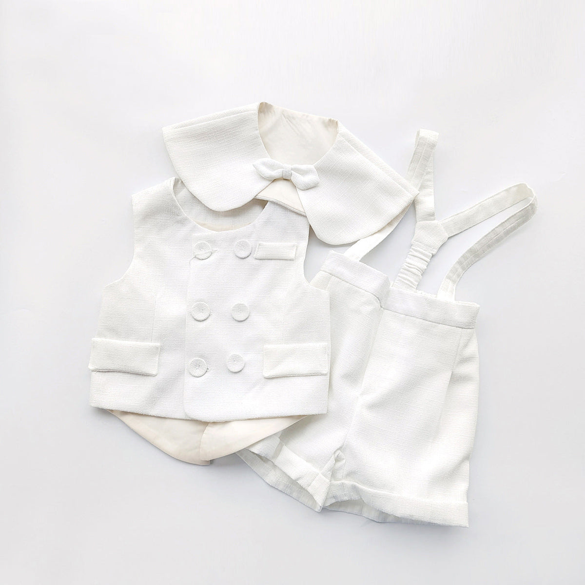 Casual White Children Vest Suit