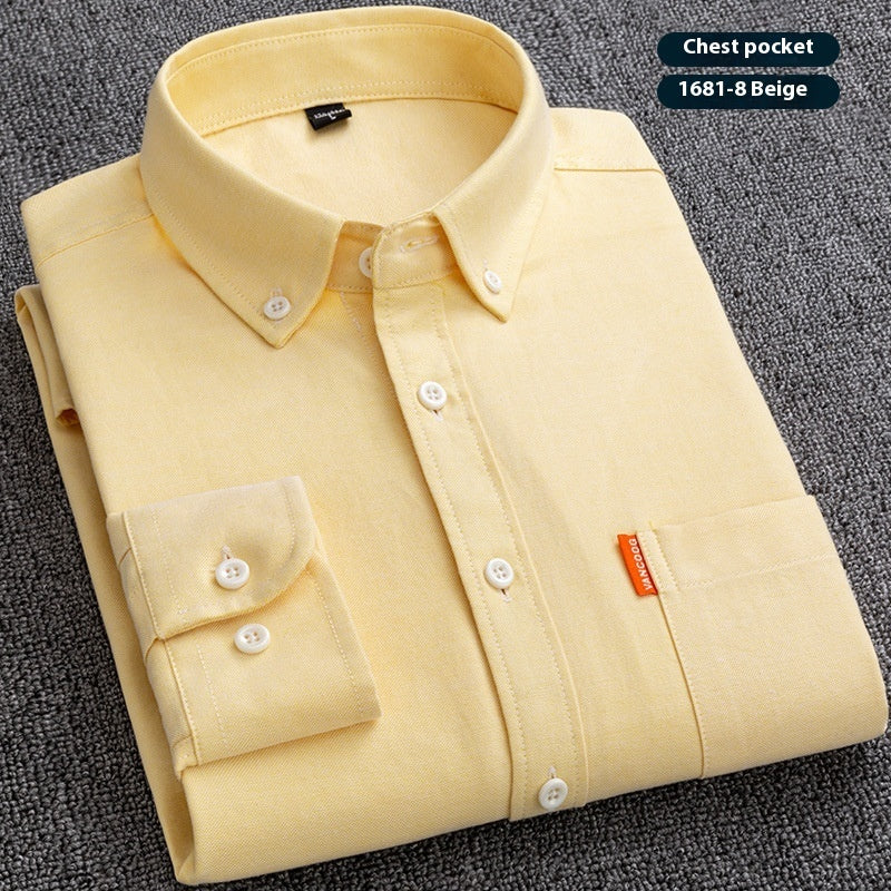 Pure Cotton Washed Oxford Woven Shirts Men