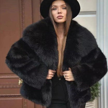 Women's Fluffy Casual Fox Fur Jacket Women's Clothing