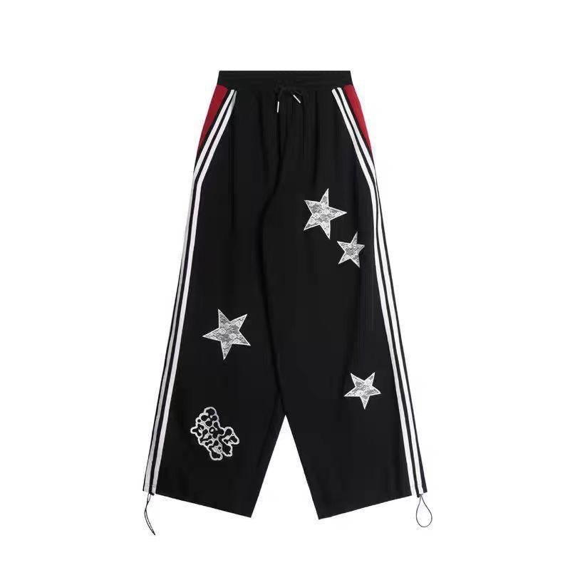 Retro Star-embroidered Casual Sports Sweatpants