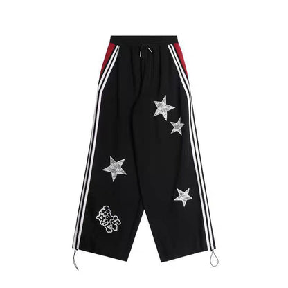 Retro Star-embroidered Casual Sports Sweatpants