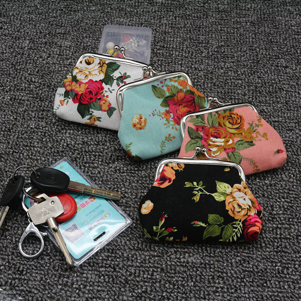 Canvas Mini Coin Purse Women's Fabric Coin Bag