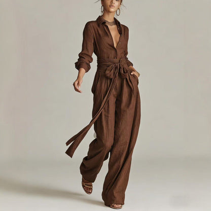 Loose-fitting High-waisted Wide-leg Jumpsuit