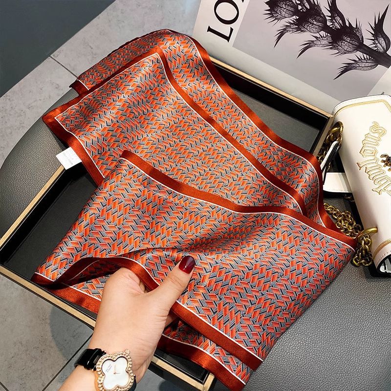 Floral-print Neck Scarf Springsummer Silk Scarf