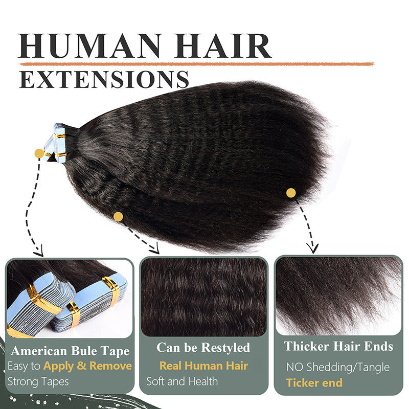 Invisible Seamless Hair Extensions Real Human-hair Hairpieces