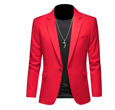 Men's one-button slimming blazer jacket