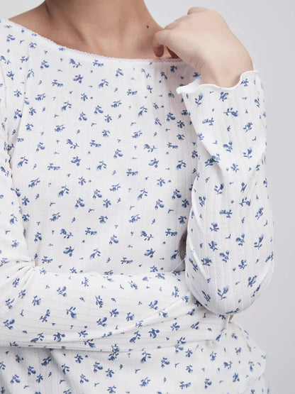 Womens Long-sleeve Top And Pants Set