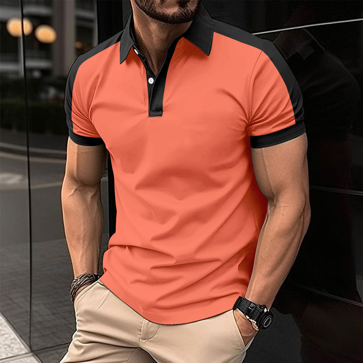 Men's Short Sleeve Casual Business Polo Shirt