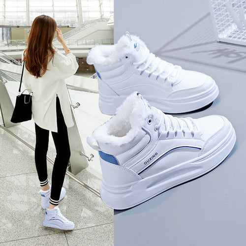 Fleece-lined High-top Insulated Casual Cotton Shoes