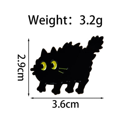 Black Catstyle Brooch, Versatile And Niche, Made Of Alloy For Clothing