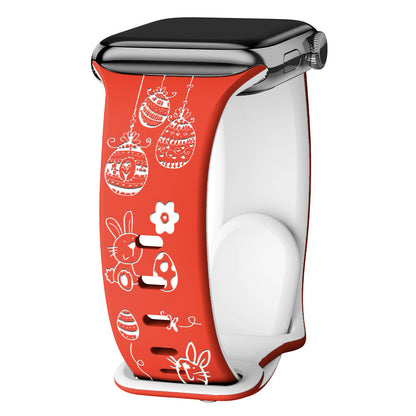 Suitable For The Easter Silicone Laser-engraved Printed Watch Strap