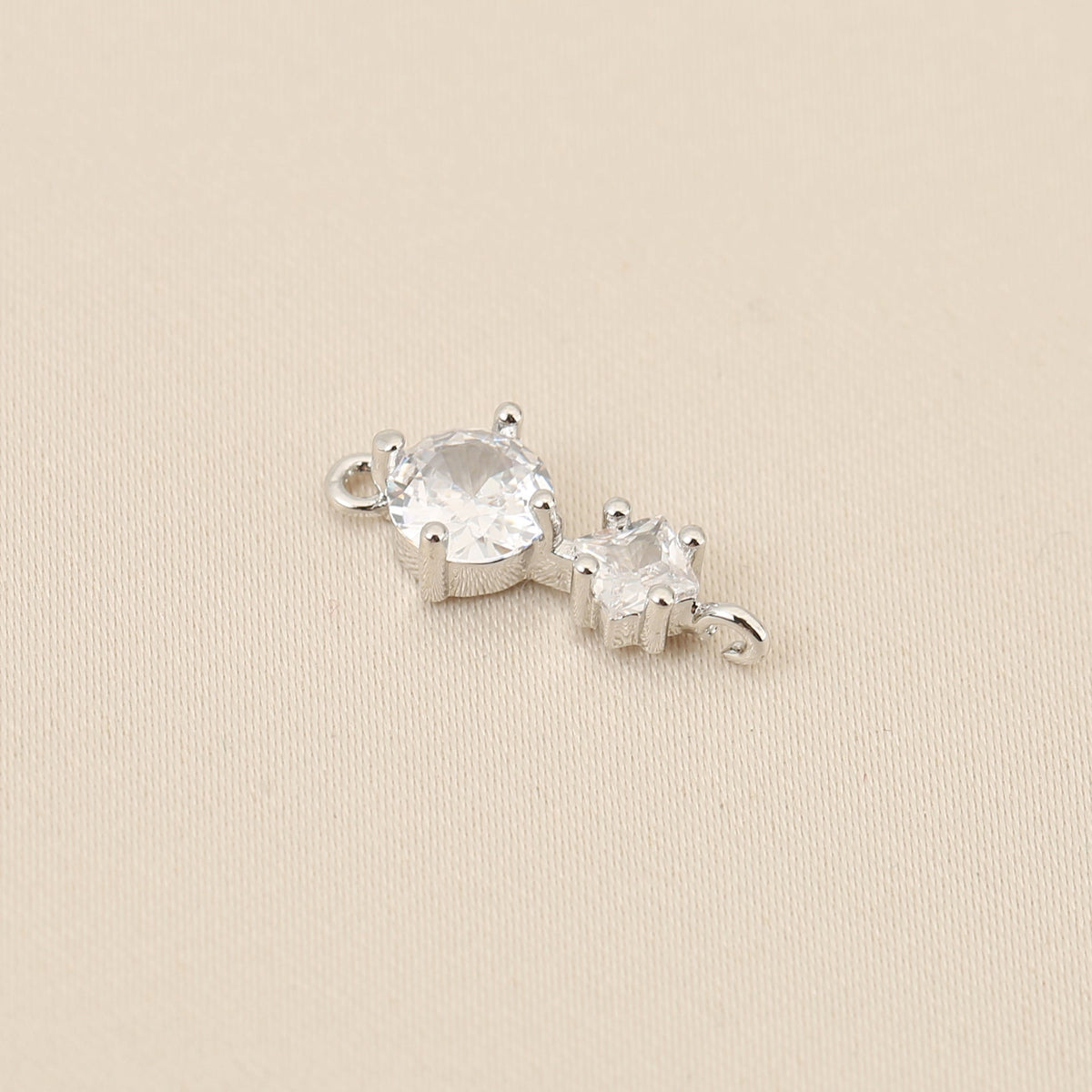 Copper-plated 18k Gold Double Hoop Earring Zircon Accessories