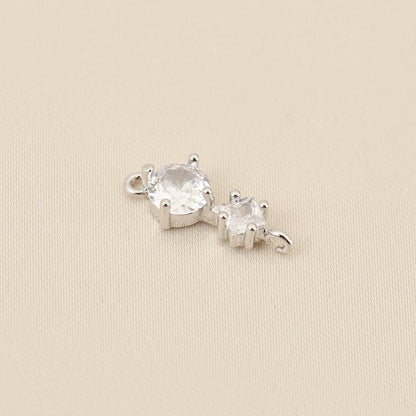 Copper-plated 18k Gold Double Hoop Earring Zircon Accessories
