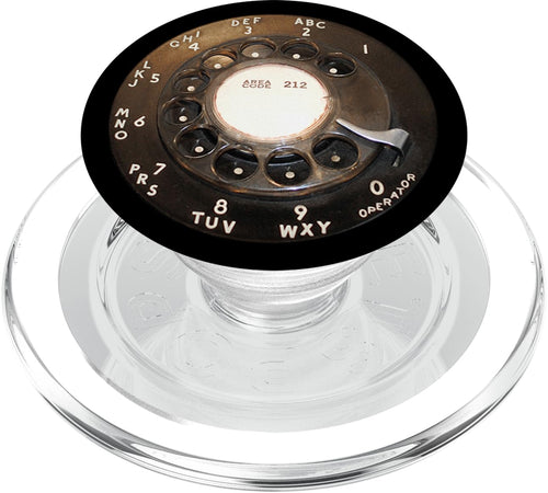 NYC Area Code 212 Black Rotary Retro Phone Dial PopSockets MagSafe PopGrip for iPhone