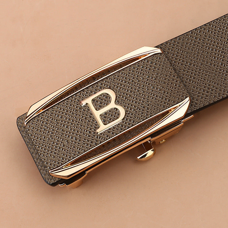 Toothless Automatic Buckle Belt Durable Cowhide Belt