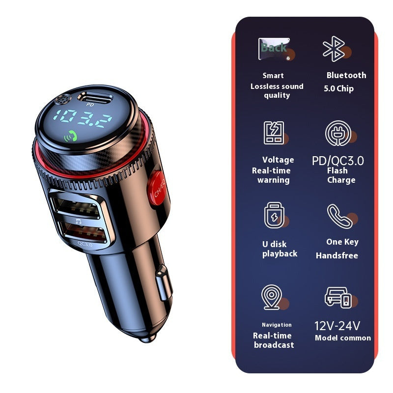 T23 Car MP3 Bluetooth Player Car Lossless Music Multifunctional Car Cigarette Lighter FM Transmitter