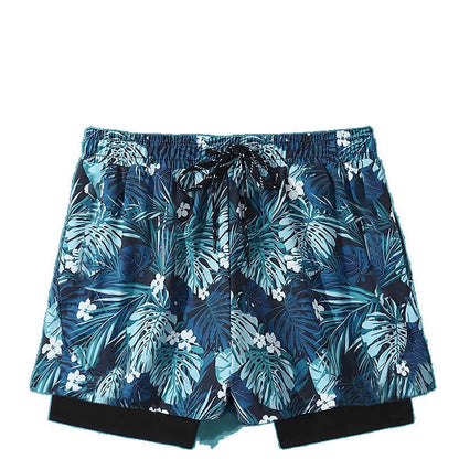 Professional Double Layer Quick-drying Anti-embarrassment Swimsuit Beach Pants