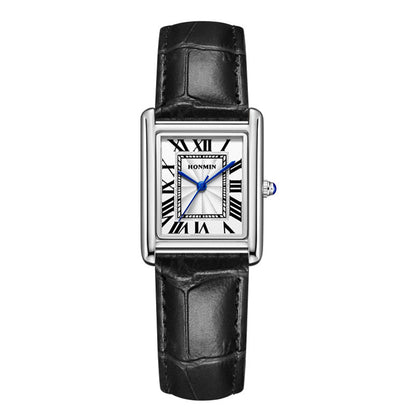 Couple Leather Watch Strap Simple Square Student's Watch Waterproof