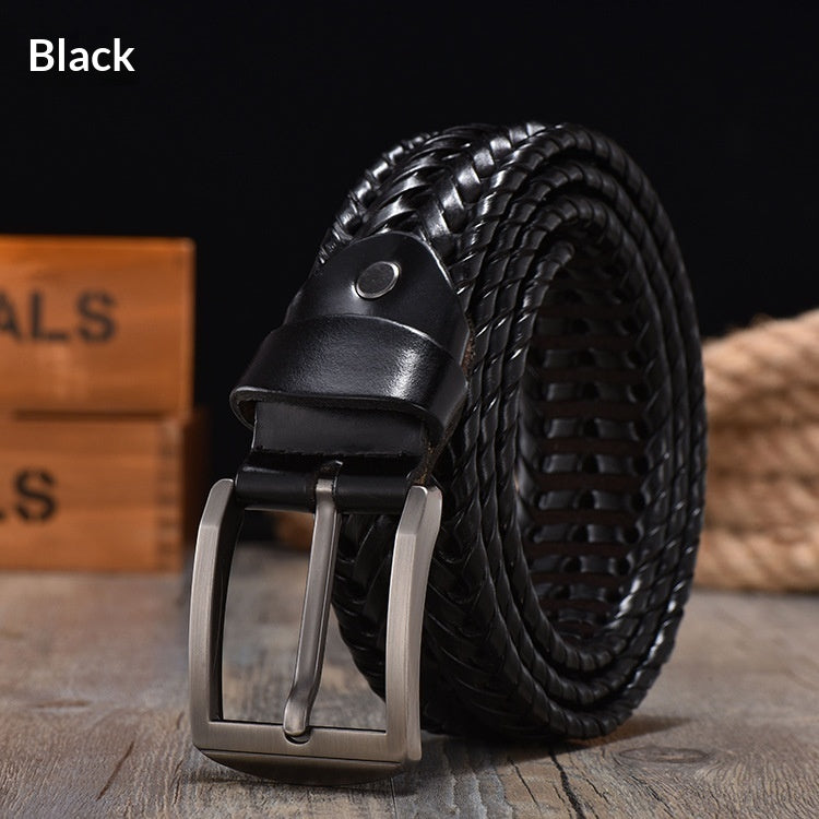 Handwoven Vintage Leather Belt For Men