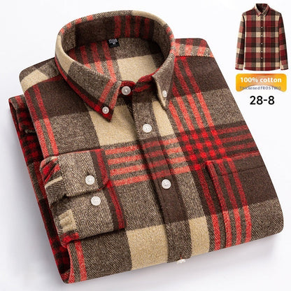 Retro Plaid Long Sleeve Men's Casual Shirt