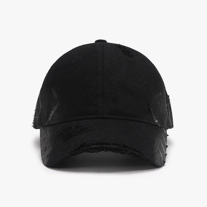 Distressed Adjustable Cotton Hat for Casual Stylish Wear