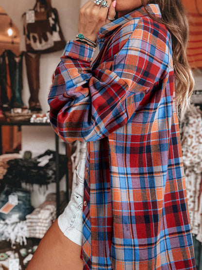 Plaid Button Up Long Sleeve Shirt