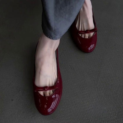 2026 New Vintage Style Lace-Up Shallow Mouth Flats, Women Round Toe Lightweight Versatile Pumps
