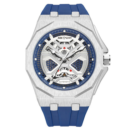 Trendy Hollow Mechanical Watch With Luminous Display And Water Resistance For Men
