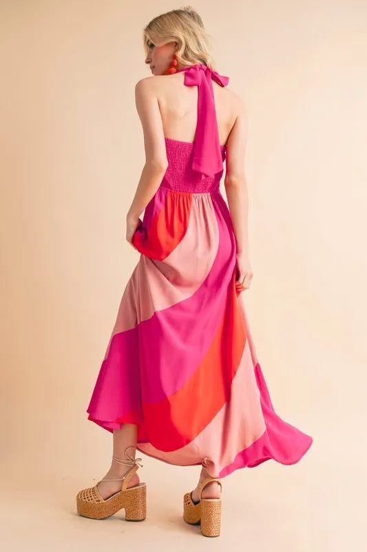 Aemi+Co Color Block Sleeveless Maxi Dress