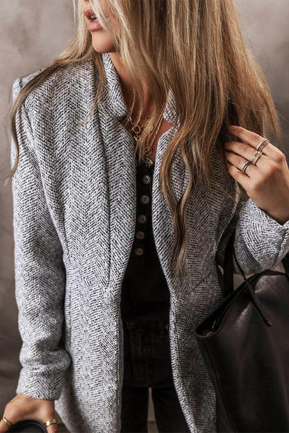 Open Front Long Sleeve Jacket for Women Casual Wear