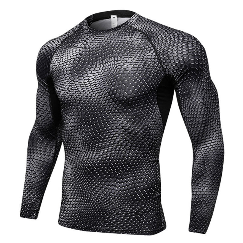 Men's Sports Long Sleeve 3D Print Workout Shirt